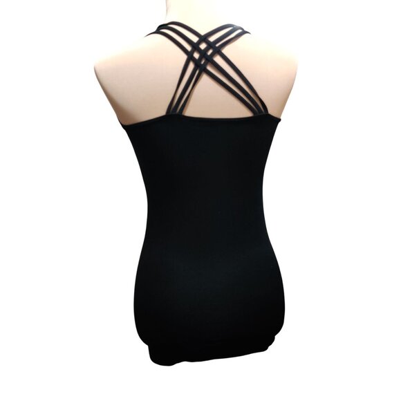 Love Charm one size junior womens tank top black seamless strappy layering basic - Picture 2 of 6